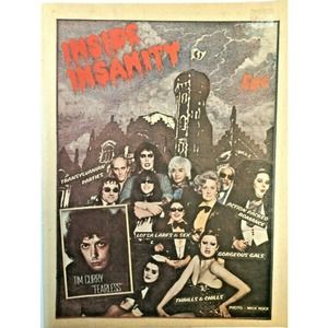 Rare Inside Insanity Rocky Horror Picture Show Magazine Volume 1 No 1 16pg 1980